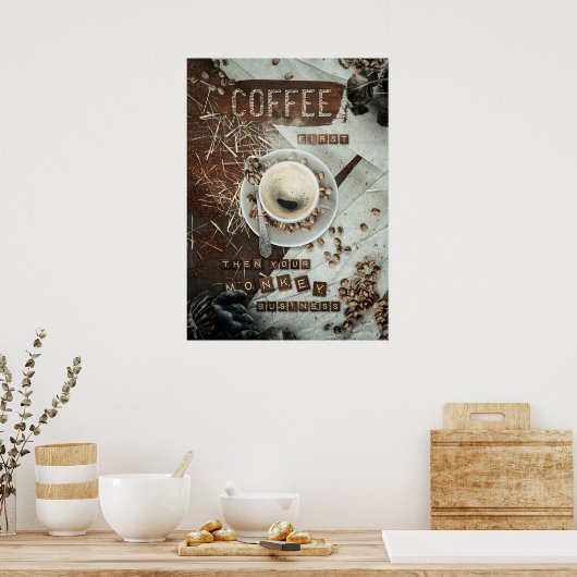 Kaffee zuerst poster (Küche)