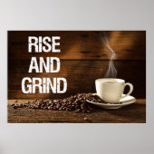Kaffee zum Aufstehen und Schleifen Poster (Vorne)