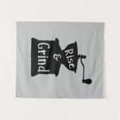 Kaffee zum Aufstehen und Schleifen Wandteppich (Vorderseite (Horizontal))