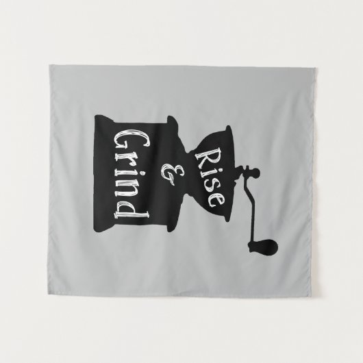 Kaffee zum Aufstehen und Schleifen Wandteppich (Vorderseite (Horizontal))