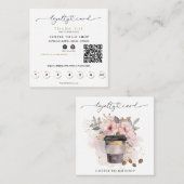*~* Kaffee zum Blätterrosa QR Belohnungen Treuekarte (Vorne/Hinten)