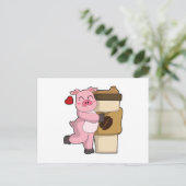 Kaffee zum Mitnehmen Postkarte (Stehend Vorderseite)