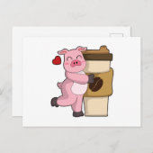 Kaffee zum Mitnehmen Postkarte (Vorne/Hinten)