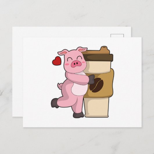 Kaffee zum Mitnehmen Postkarte (Vorne/Hinten)