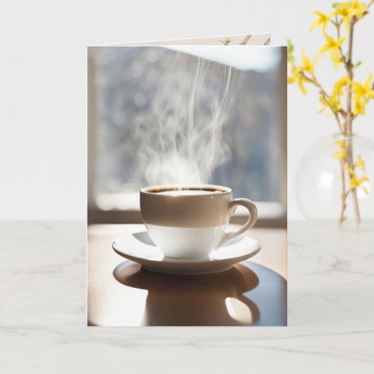 Kaffee zum Nachdenken Karte (Gelbe Blume)