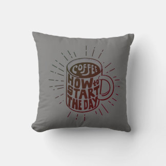 Kaffee zum Start in den Tag T - Shirt Kissen
