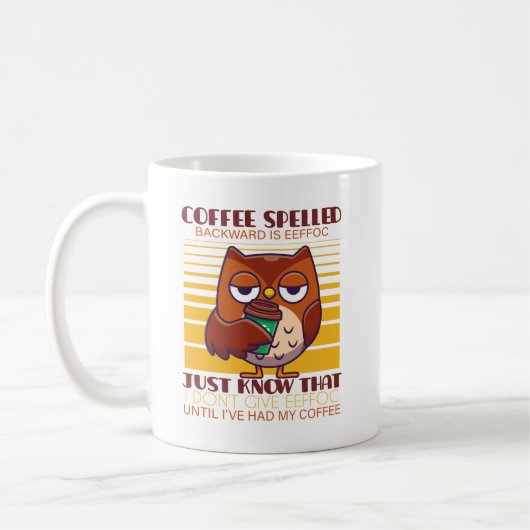 Kaffee zurückgeschrieben ist Eeffoc Kaffeetasse (Links)