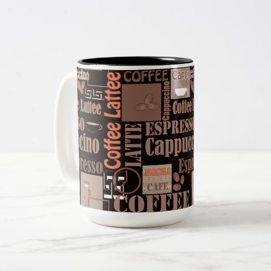 Kaffee Zweifarbige Tasse (Vorderseite Links)