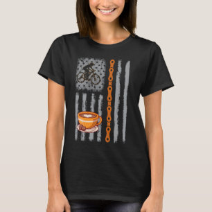Kaffee-Zyklus - Vintage-USA-Amerikanische Flagge f T-Shirt