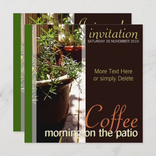 Kaffeeabend auf dem Innenhof Einladung (Vorne/Hinten)