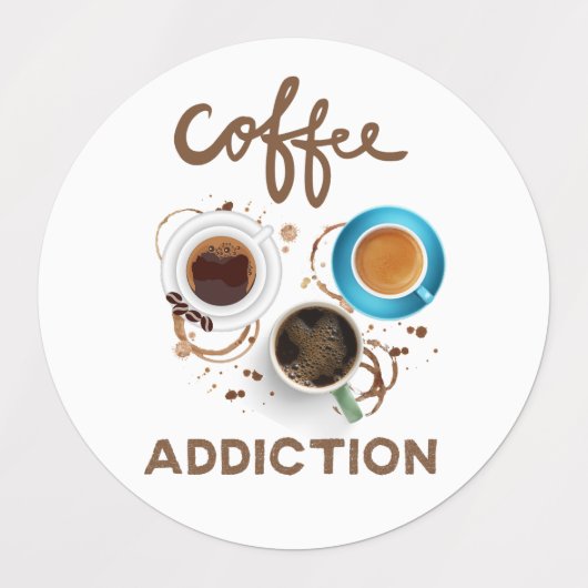 Kaffeeabhängigkeit Etiketten (Design 2)