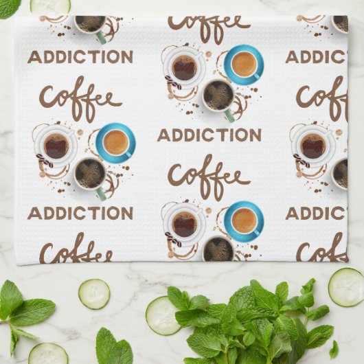 Kaffeeabhängigkeit Geschirrtuch (Gefaltet)