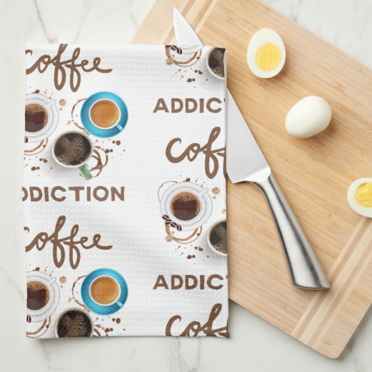 Kaffeeabhängigkeit Geschirrtuch (Viertel Falte)