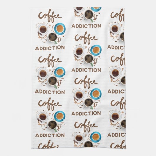 Kaffeeabhängigkeit Geschirrtuch (Vertikal)