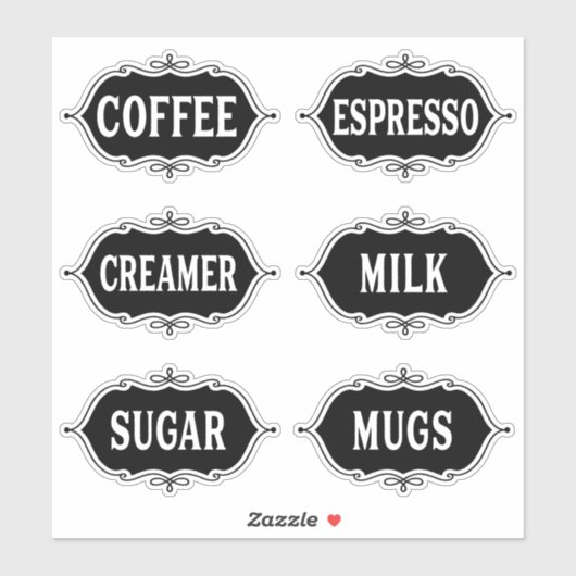 Kaffeeaufkleber Aufkleber (Blatt)