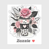 Kaffeeaufkleber, Blumenaufkleber Aufkleber (Blatt)