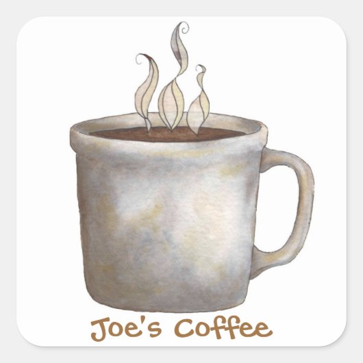 Kaffeeaufkleber Quadratischer Aufkleber (Vorderseite)