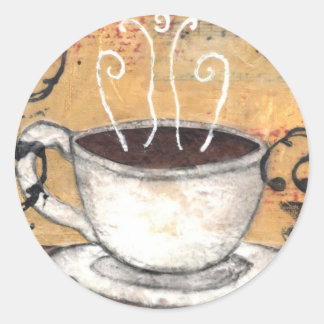 Kaffeeaufkleber Runder Aufkleber