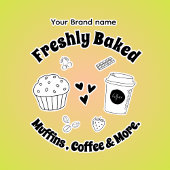 Kaffeebäckerei Monogram Einfacher Aufkleber