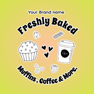 Kaffeebäckerei Monogram Einfacher Aufkleber