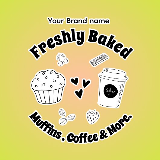 Kaffeebäckerei Monogram Einfacher Aufkleber