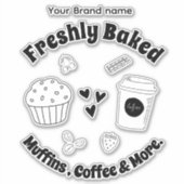 Kaffeebäckerei Monogram Einfacher Aufkleber (Vorderseite)