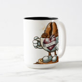 Kaffeeban und Herz der Liebe Kaffeekochen Tasse (VorderseiteRechts)