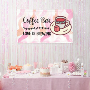 Kaffeebar Liebe brodelt Banner