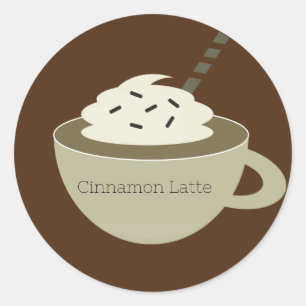 Kaffeebar-Tasse Latte Geschäft Runder Aufkleber