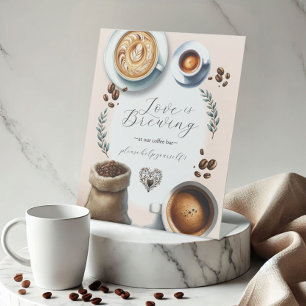Kaffeebar-Tischschild Liebe ist im Anflug Sockelschild