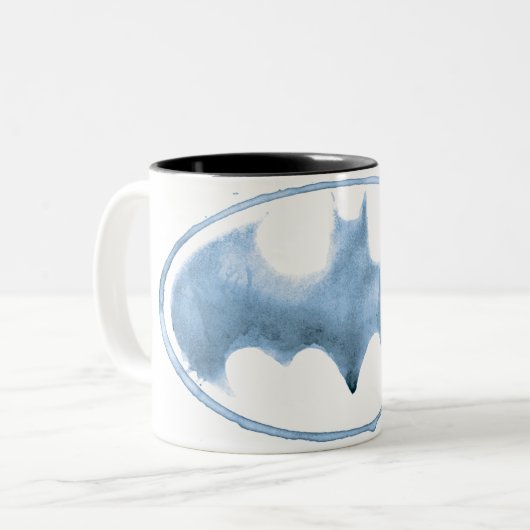Kaffeebasis Symbol - Blau Zweifarbige Tasse (Vorderseite Links)