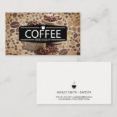 Kaffeebaum | Barista Tasche mit Kaffeebohnen Visitenkarte (Vorne/Hinten)