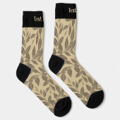 Kaffeebaum Blätter braune Muster Socken (Rechts)