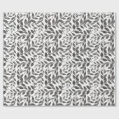 Kaffeebaum Blätter Schwarzes Muster Geschenkpapier (Flach)