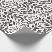 Kaffeebaum Blätter Schwarzes Muster Geschenkpapier (Ecke)
