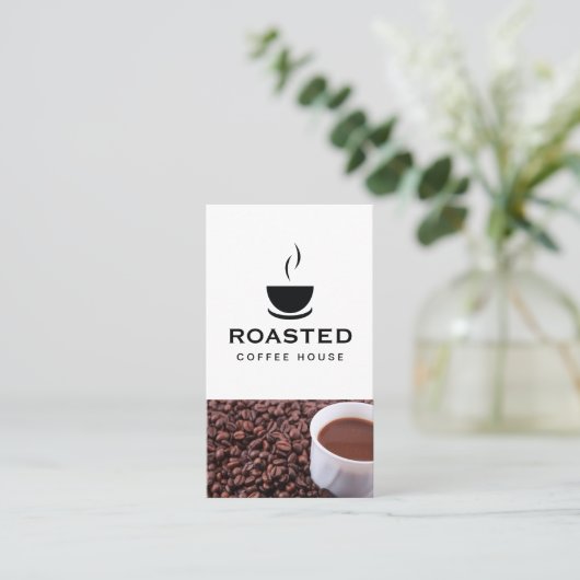 Kaffeebaum | Kaffeebohnen Visitenkarte (Stehend Vorderseite)