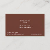 Kaffeebaum | Kaffeebohnen Visitenkarte (Rückseite)