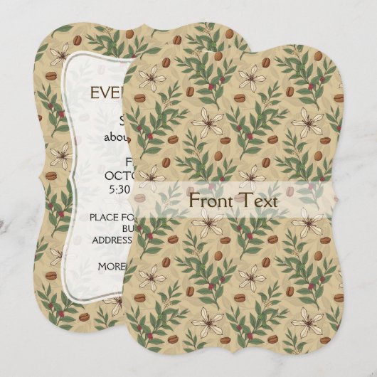 Kaffeebaummuster Einladung (Vorne/Hinten)