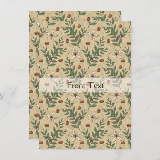 Kaffeebaummuster Einladung (Vorne/Hinten)