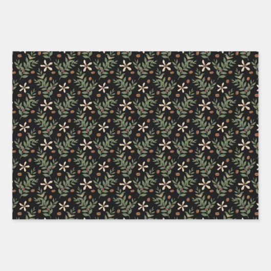 Kaffeebaummuster Geschenkpapier Set (Vorderseite)