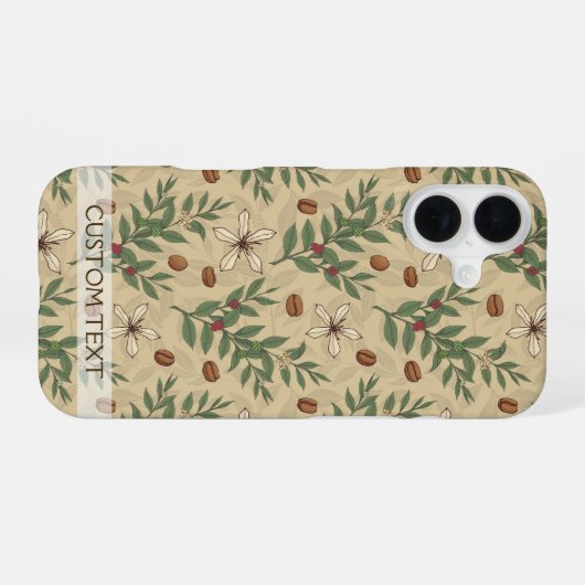 Kaffeebaummuster iPhone 16 Hülle (Rückseite (Horizontal))