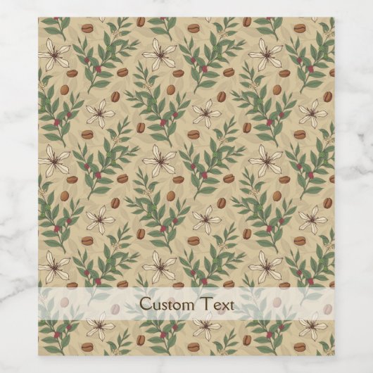 Kaffeebaummuster Weinetikett (Einzelnes Label)