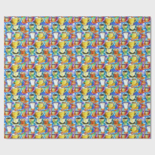 Kaffeebecher Abstraktes Ölmuster Geschenkpapier (Flach)