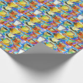 Kaffeebecher Abstraktes Ölmuster Geschenkpapier (Ecke)