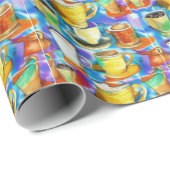 Kaffeebecher Abstraktes Ölmuster Geschenkpapier (Rolleneckpunkt)