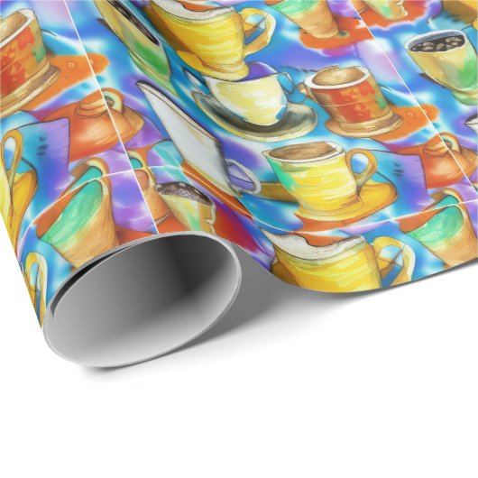 Kaffeebecher Abstraktes Ölmuster Geschenkpapier (Rolleneckpunkt)