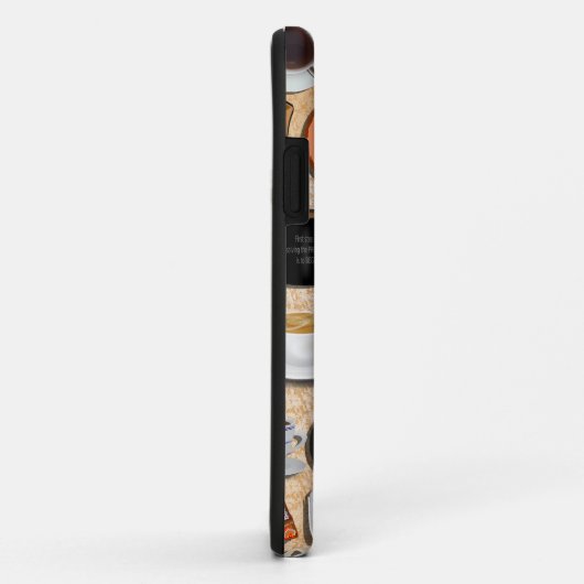 Kaffeebecher auf Creme Case-Mate iPhone Hülle (Hinten/Rechts)