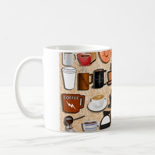 Kaffeebecher auf Creme Kaffeetasse (Links)