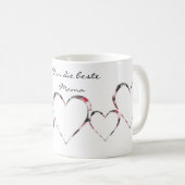 Kaffeebecher beste Mutter Herzbecher Kaffeetasse (VorderseiteRechts)