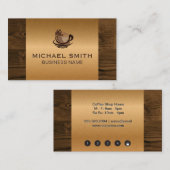 Kaffeebecher | Bronze Metallic Wood Treuekarte (Vorne/Hinten)